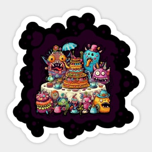 Monster Cake Party Sticker